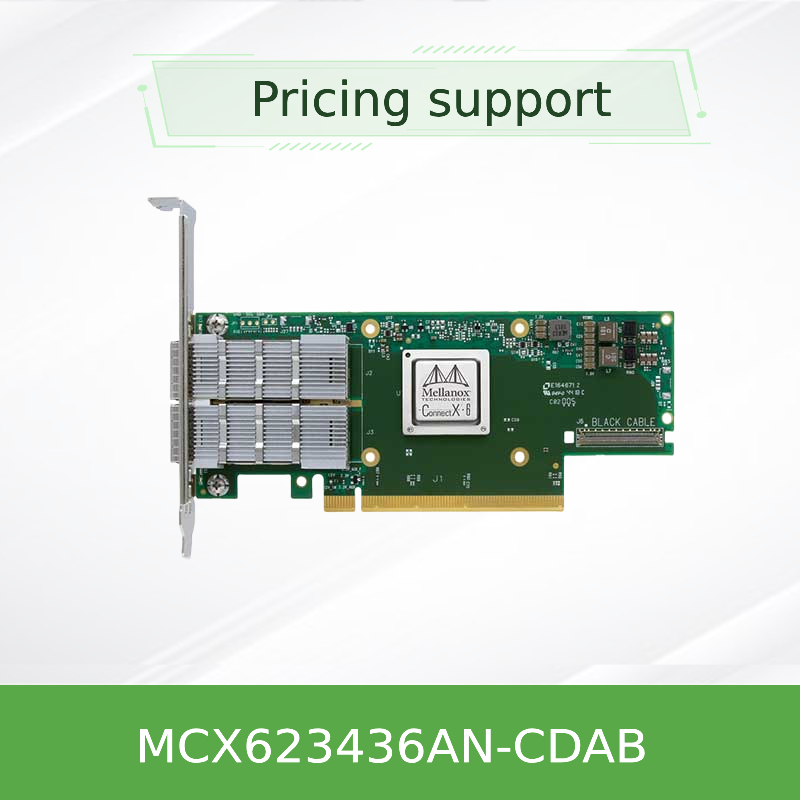 Tarjeta adaptadora Nvidia MCX623436an-Cdab Connectx-6 Dx En, 100 GbE, OCP3.0, con gestión de host, Dual-Port QSFP56, PCIe 4.0 x16, sin criptografía, tornillo de mariposa (lengüeta)