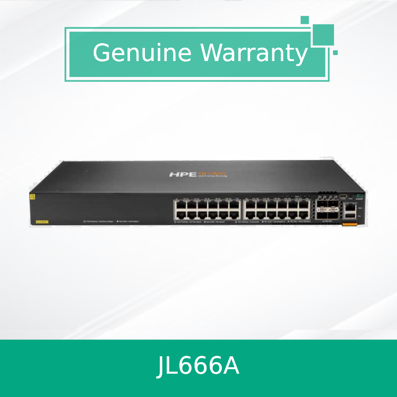 Jl666A 6300f Serial 24X Puertos 10/100/1000baset Puertos Poe+ y 4X Puertos SFP 1/10/25/50g Switch Ethernet de red