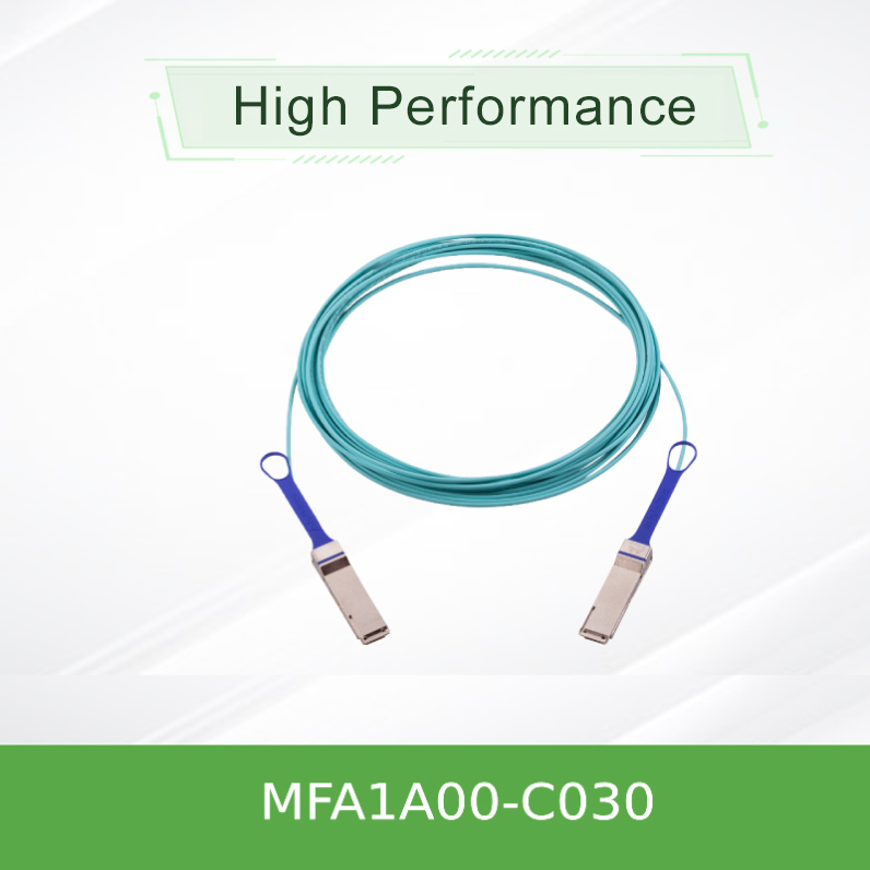 NVIDIA MFA1A00-C030 QSFP28 Cable óptico activo 100Gb/s AOC 30m longitud 100GbE y EDR de banda ancha