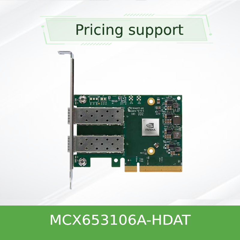 NVIDIA MCX653106A-HDAT ConnectX-6 200Gb/s Tarjeta de adaptador de banda ancha Infini ¢ Dual-Port QSFP56, PCIe Gen 4.0 x16, bajo perfil