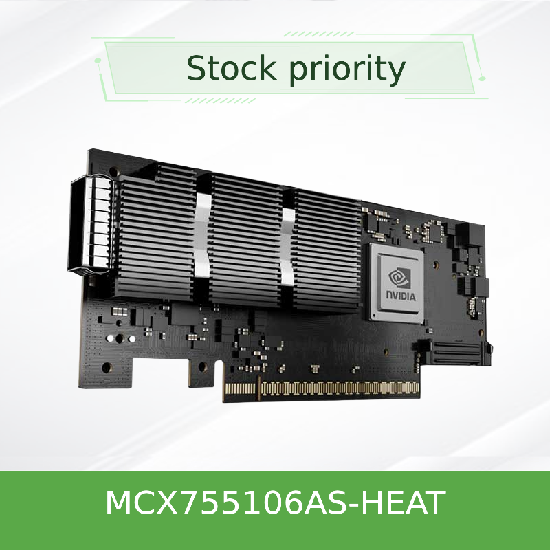 NVIDIA ConnectX-7 MCX755106AS-HEAT 400Gb/s Dual-Port InfiniBand & Ethernet Smart NIC con PCIe Gen5 también se utiliza para el procesamiento de datos.